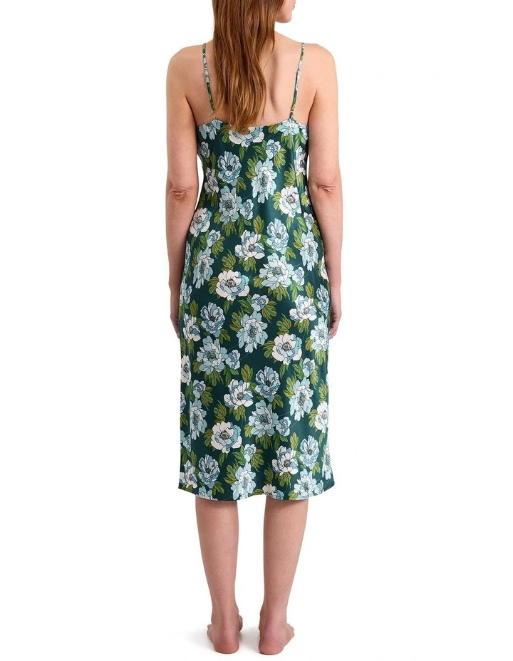 Acacia Silk Sleep Dress in Emerald Multi image 5
