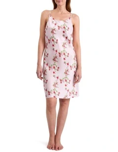Posey Short Silk Sleep Dress in Peony Multi