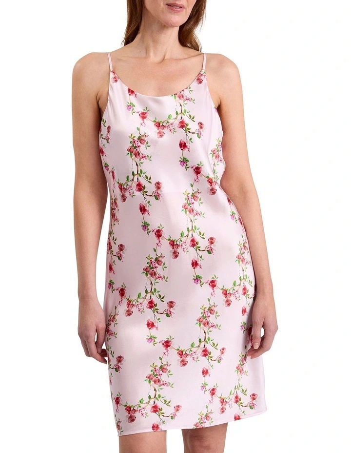 Posey Short Silk Sleep Dress in Peony Multi image 2