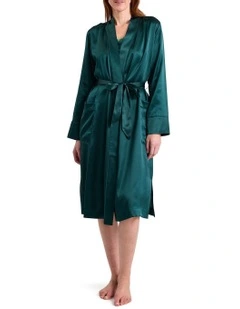 Cannes Silk Sleep Robe in Emerald