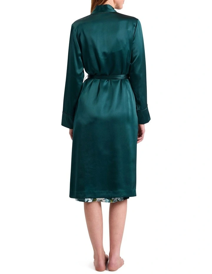 Cannes Silk Sleep Robe in Emerald image 5