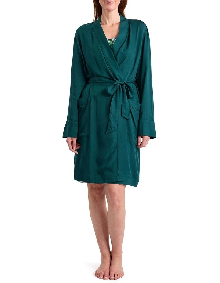 Lison Short Modal Sleep Robe in Emerald image 1