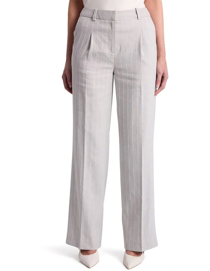 Ondina Linen Blend Pant in Grey Stripe image 2