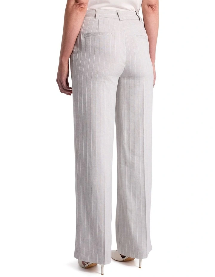 Ondina Linen Blend Pant in Grey Stripe image 4
