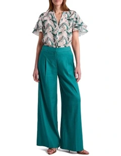 Rae Wide Leg Pant in Teal