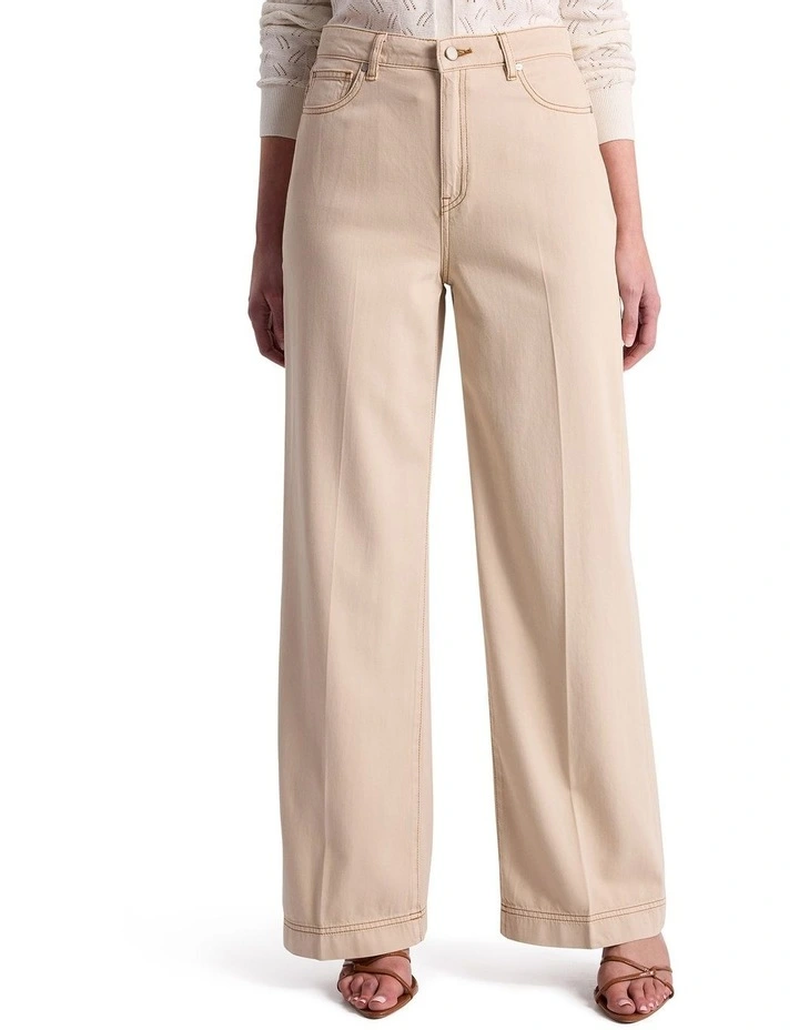 Tilda Wide Leg Jeans in Malt image 2