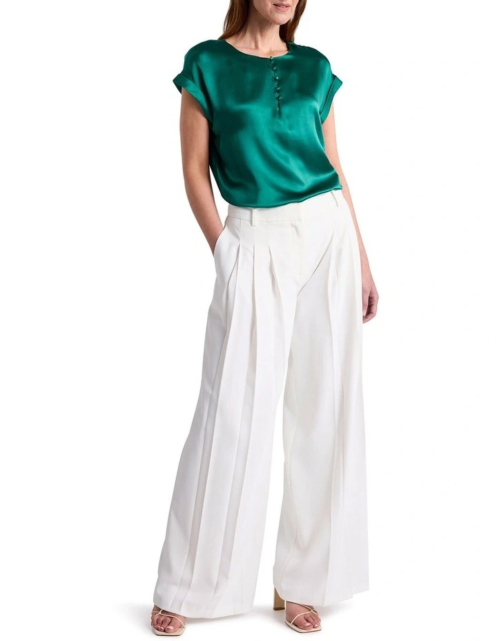 Evande Silk Blouse in Teal image 2