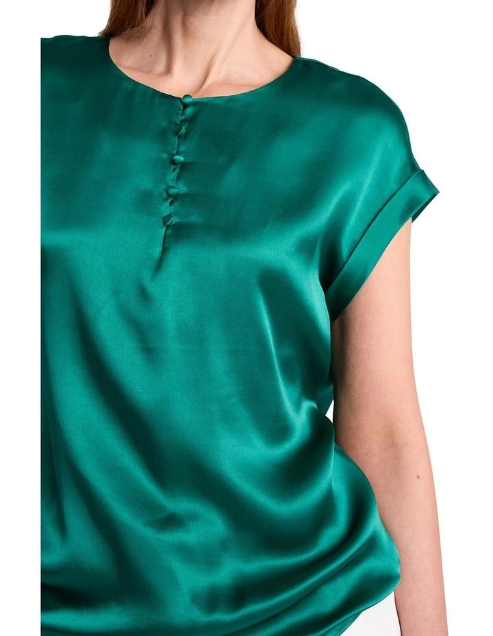Evande Silk Blouse in Teal image 3