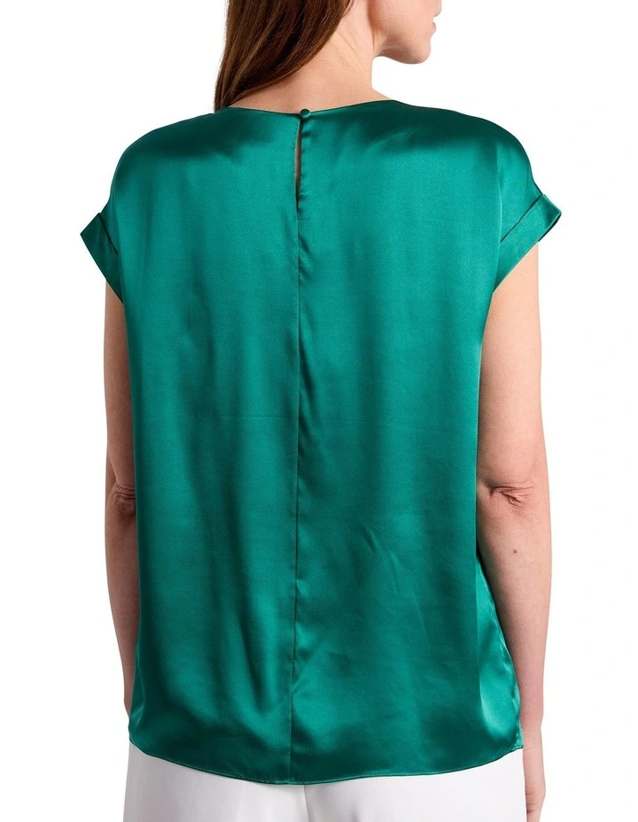 Evande Silk Blouse in Teal image 4