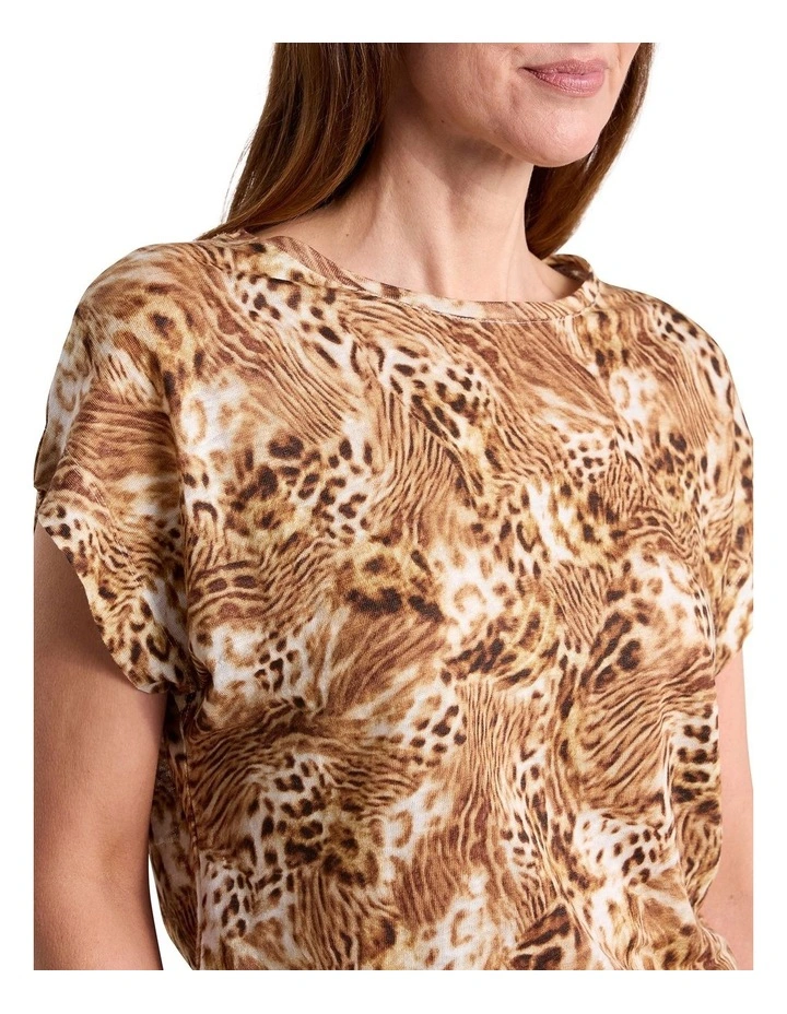 Emmine Linen Tee in Leopard image 3