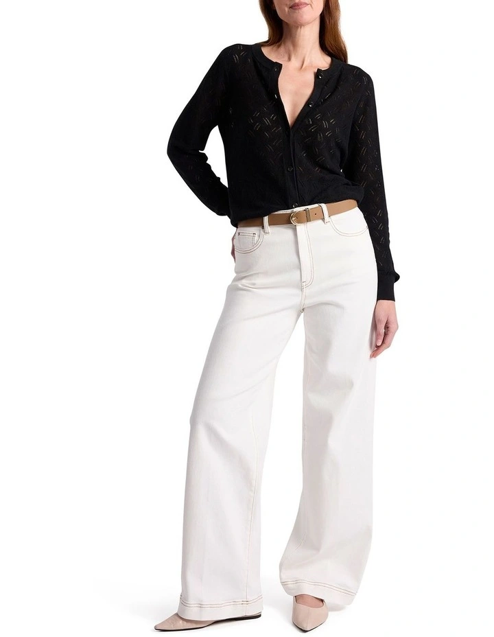 Elphaba Linen Cardigan in Black image 2