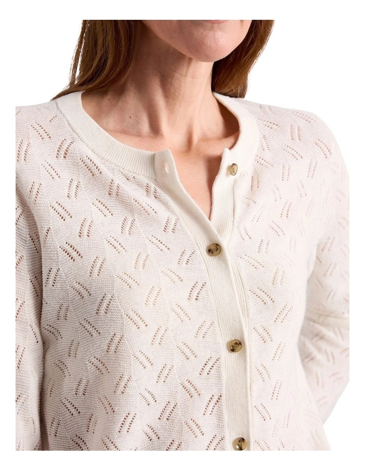 Elphaba Linen Cardigan in Ivory image 4