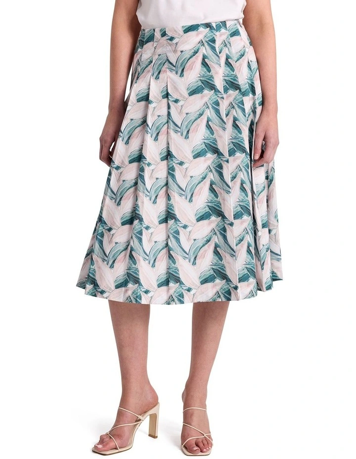 Cyrus Cotton Skirt in Green image 2