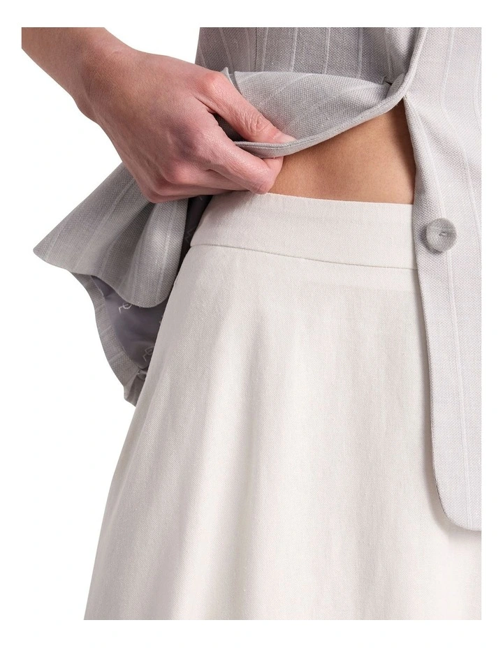 Farica Linen Blend Skirt in Ivory image 3
