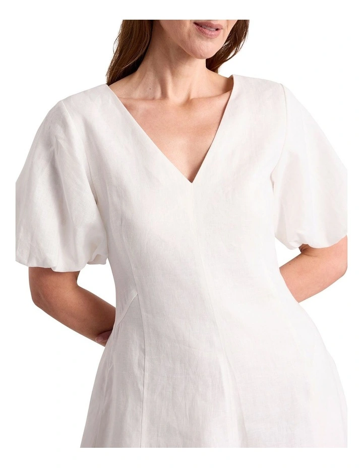 Gwen Linen Dress in Ivory image 2