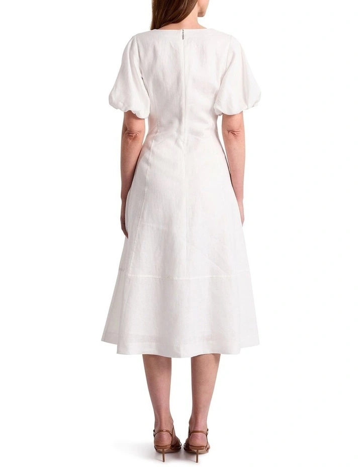 Gwen Linen Dress in Ivory image 3