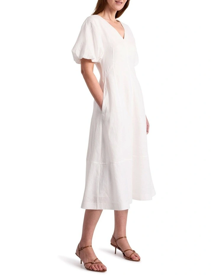 Gwen Linen Dress in Ivory image 4