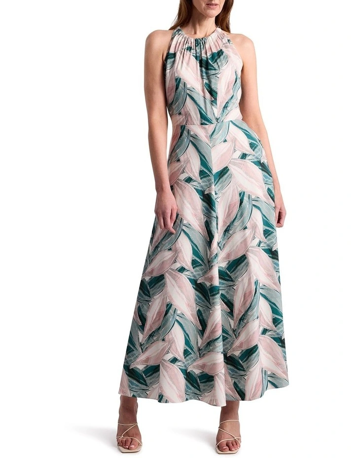 Cyrus Linen Blend Dress in Green Multi image 1