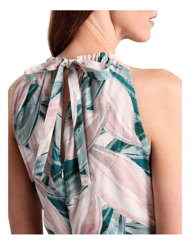 Cyrus Linen Blend Dress in Green Multi image 3