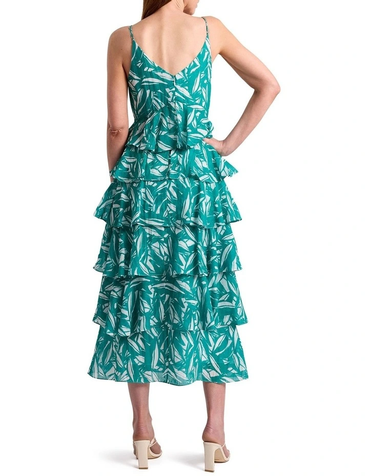 Cyrus Tiered Dress in Teal image 4