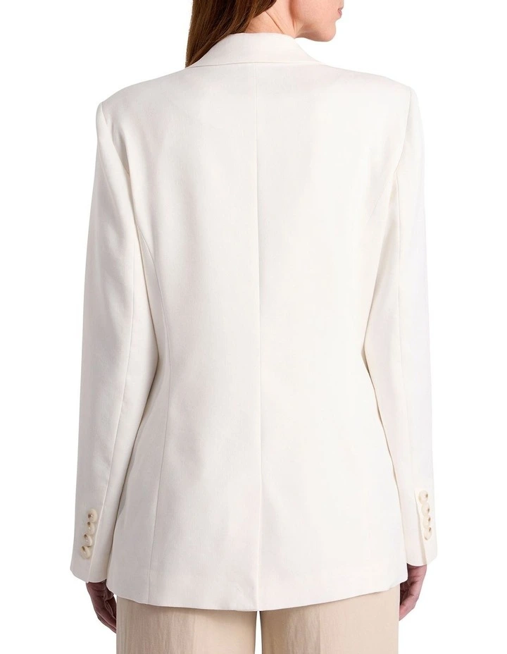 Mila Linen Blend Blazer in Ivory image 4