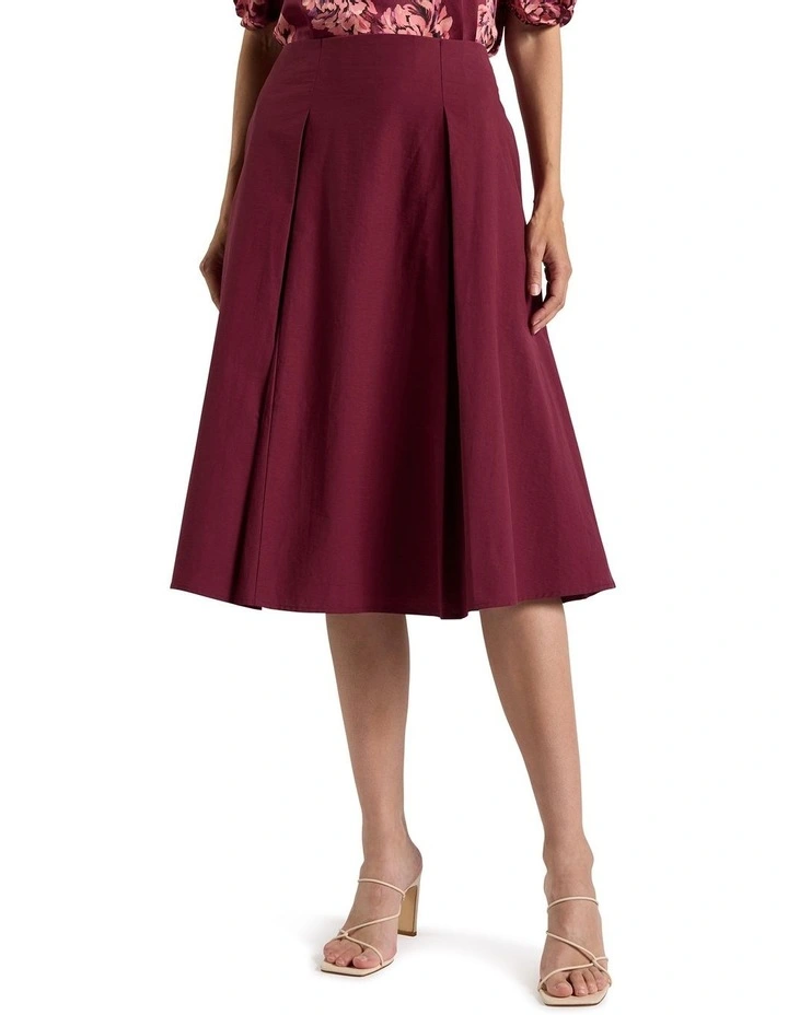 Romola Cotton Skirt in Shiraz Red image 2