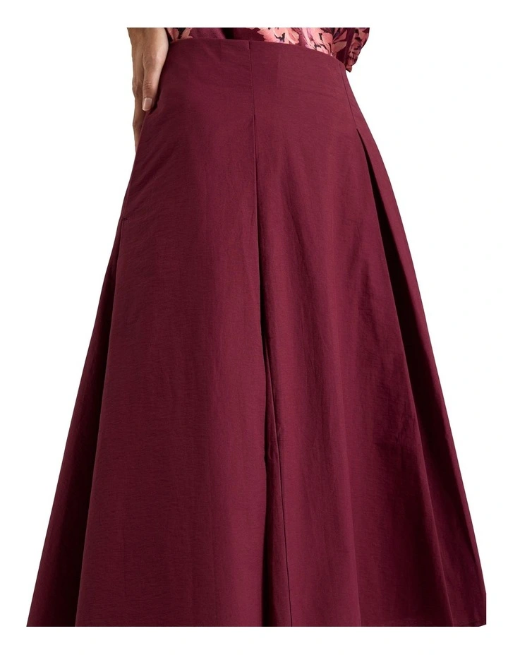 Romola Cotton Skirt in Shiraz Red image 3