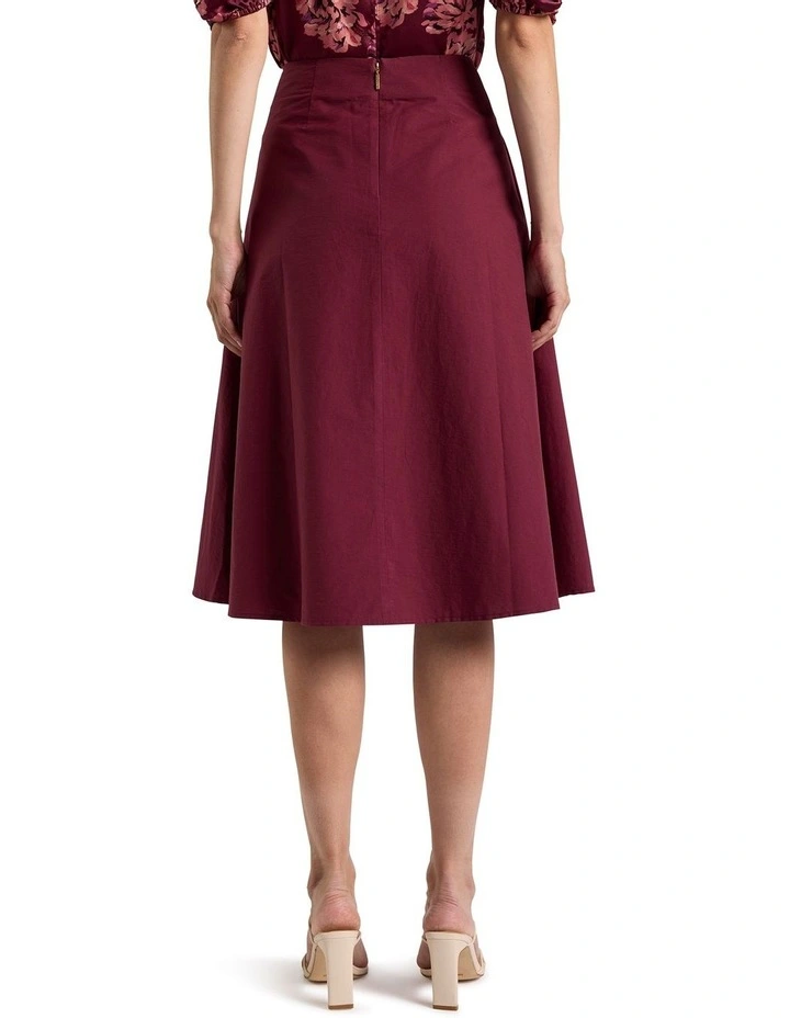 Romola Cotton Skirt in Shiraz Red image 4