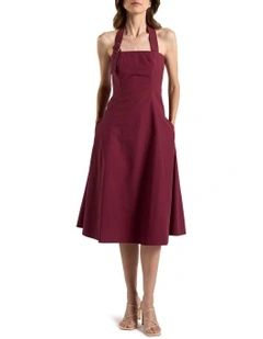 Romola Cotton Dress in Shiraz Red