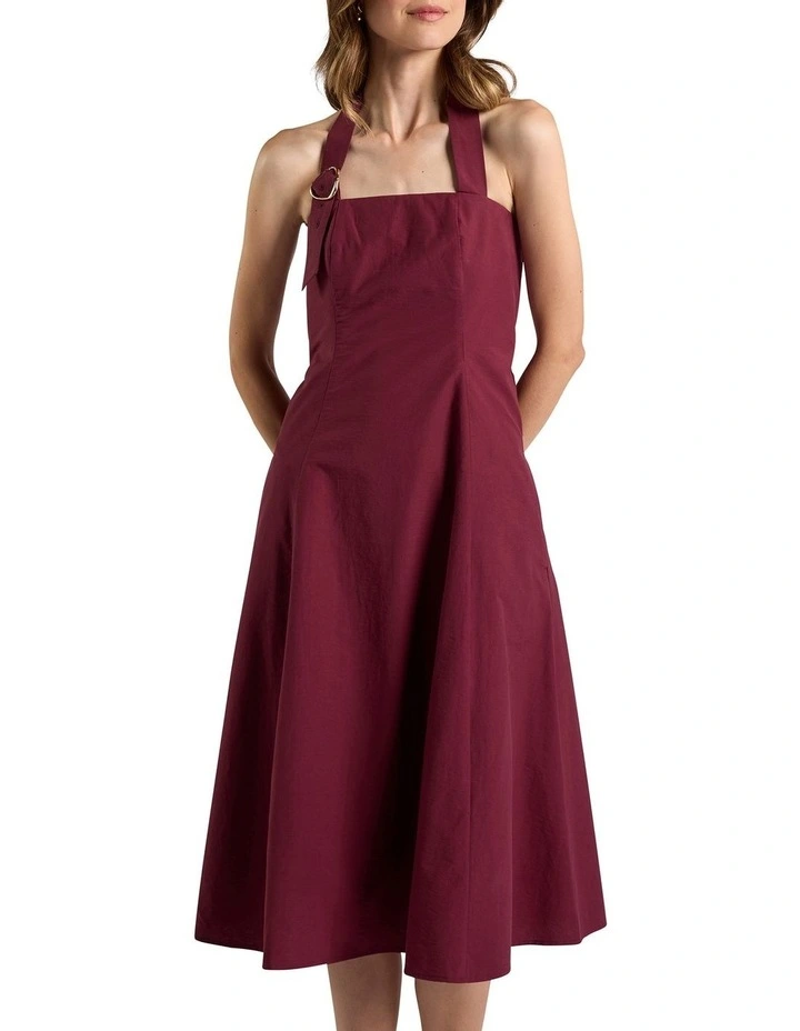 Romola Cotton Dress in Shiraz Red image 2