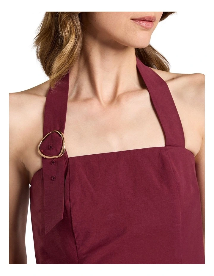 Romola Cotton Dress in Shiraz Red image 3