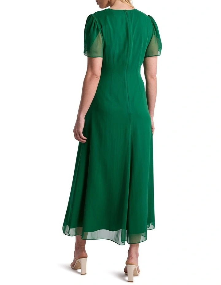 Yvette Silk Dress in Verdite Green image 3