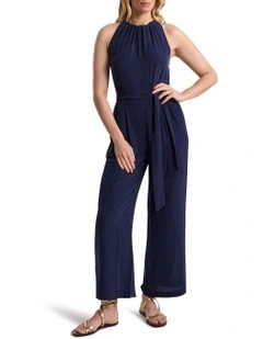 Gisele Silk Jumpsuit in Navy