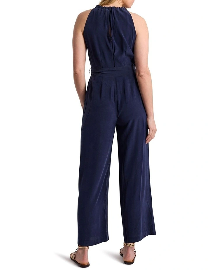 Gisele Silk Jumpsuit in Navy image 3