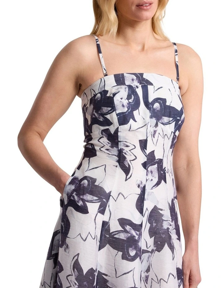 Cora Strapless Dress in Ivory Multi image 2