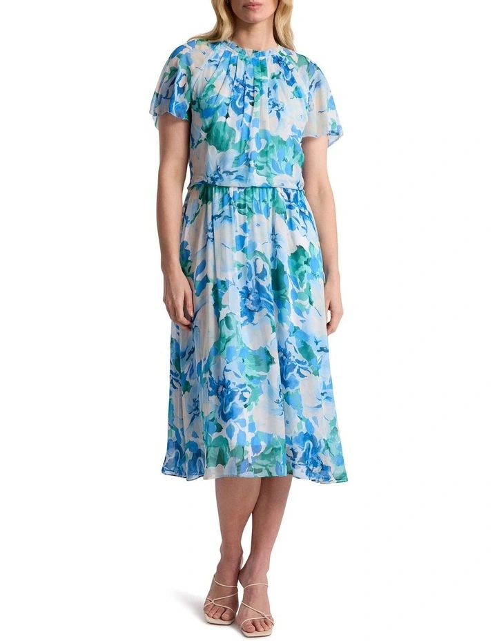 Odile Viscose Dress in Blue Multi image 1