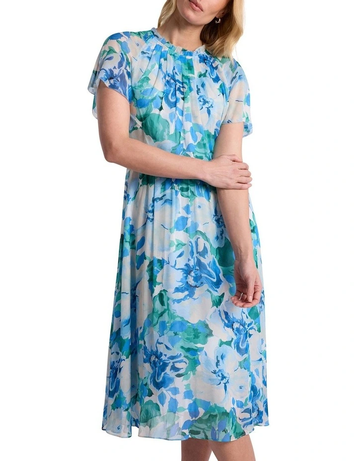 Odile Viscose Dress in Blue Multi image 2