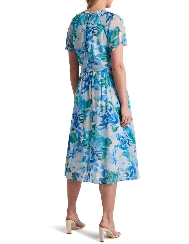 Odile Viscose Dress in Blue Multi image 4