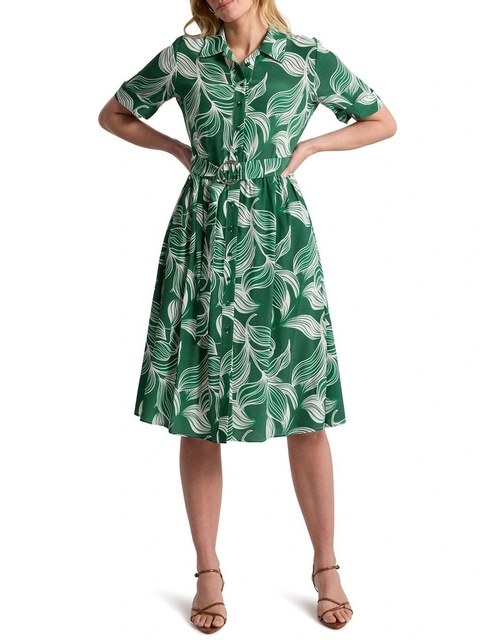 Summayya Shirt Dress in Green Multi image 1