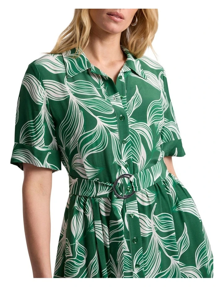 Summayya Shirt Dress in Green Multi image 3