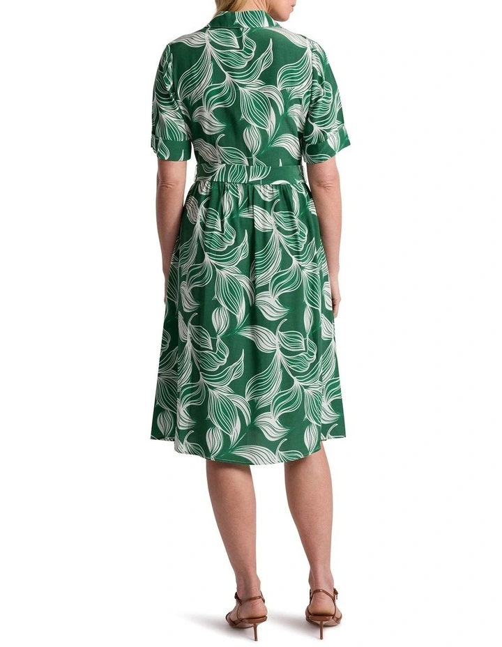 Summayya Shirt Dress in Green Multi image 4