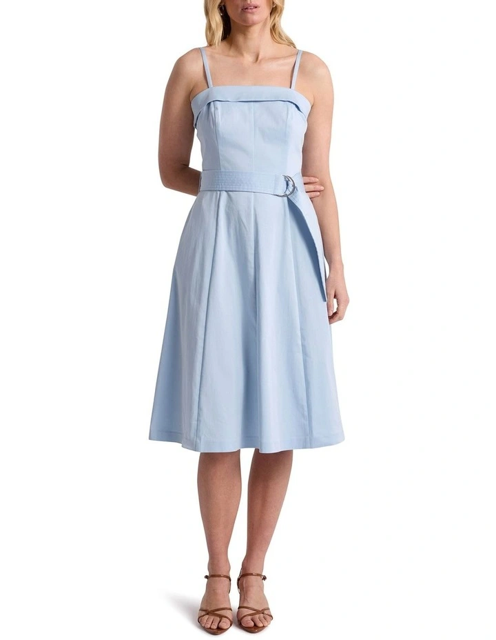 Wisteria Cotton Midi Dress in Ocean Blue image 1