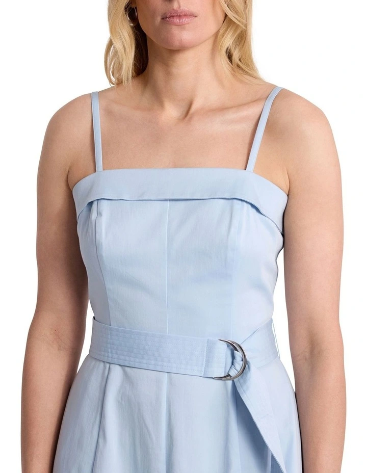 Wisteria Cotton Midi Dress in Ocean Blue image 2