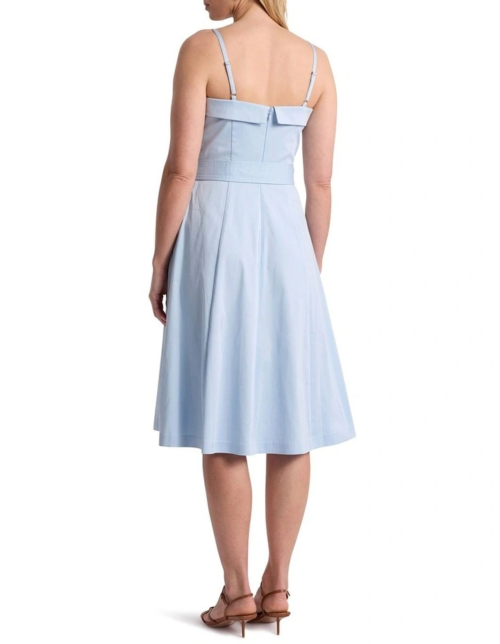 Wisteria Cotton Midi Dress in Ocean Blue image 3