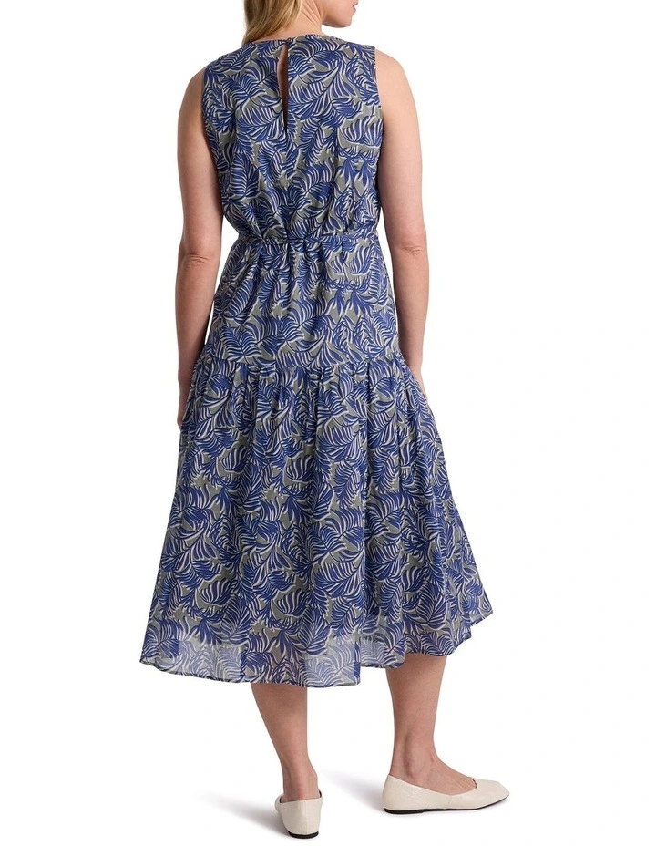 Fern Sleeveless Cotton Dress in Green Multi image 5