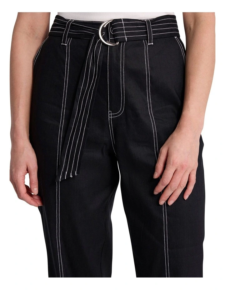 Danna Linen Blend Pant in Black image 3
