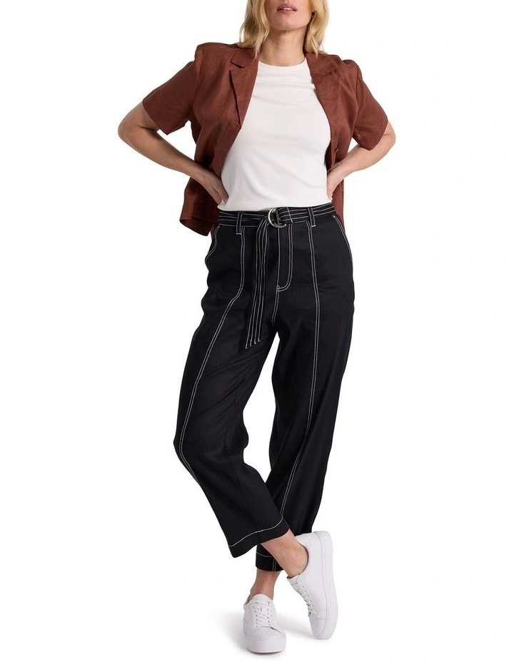 Danna Linen Blend Pant in Black image 5
