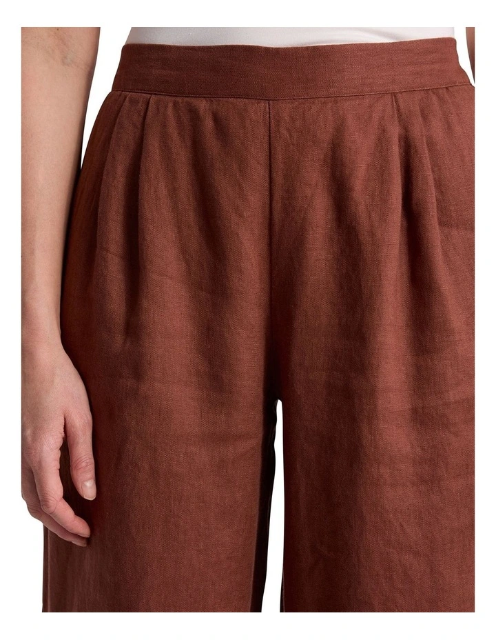 Prue Wide Leg Linen Pant in Terracotta image 4