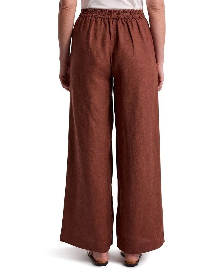 Prue Wide Leg Linen Pant in Terracotta image 5