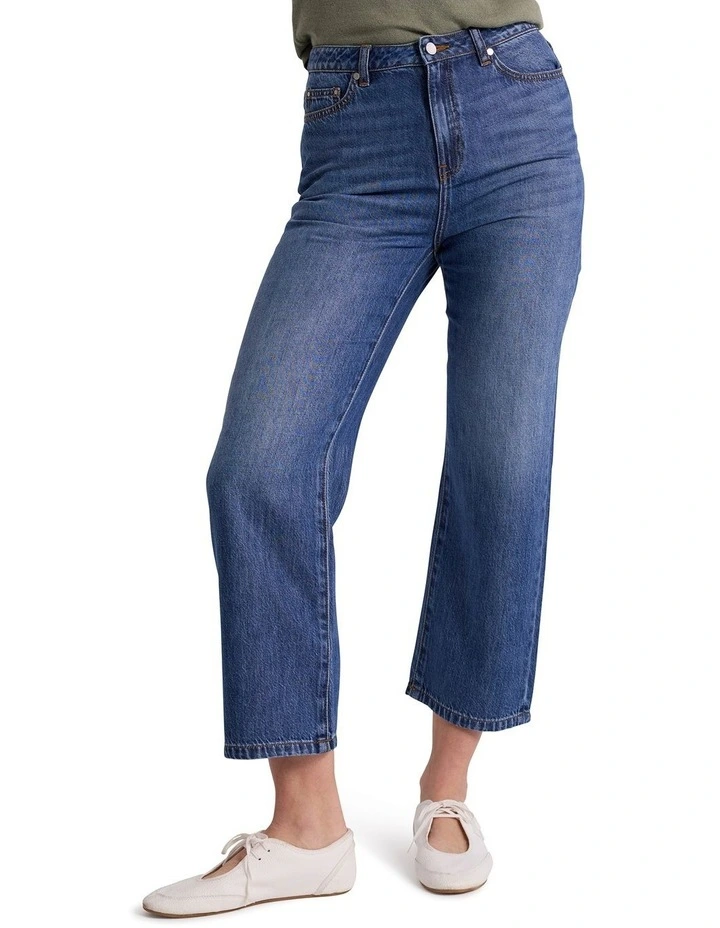 Goldie Crop Jean in Mid Wash image 2